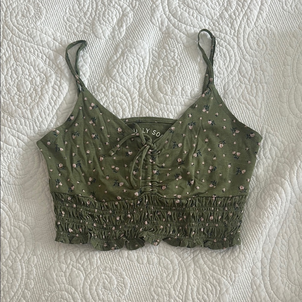 Green Floral Tank Top - Aeropostale